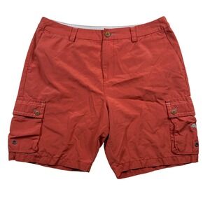 Tommy Bahama Relax Cargo Shorts Mens 36‎ Orange Cotton Blend